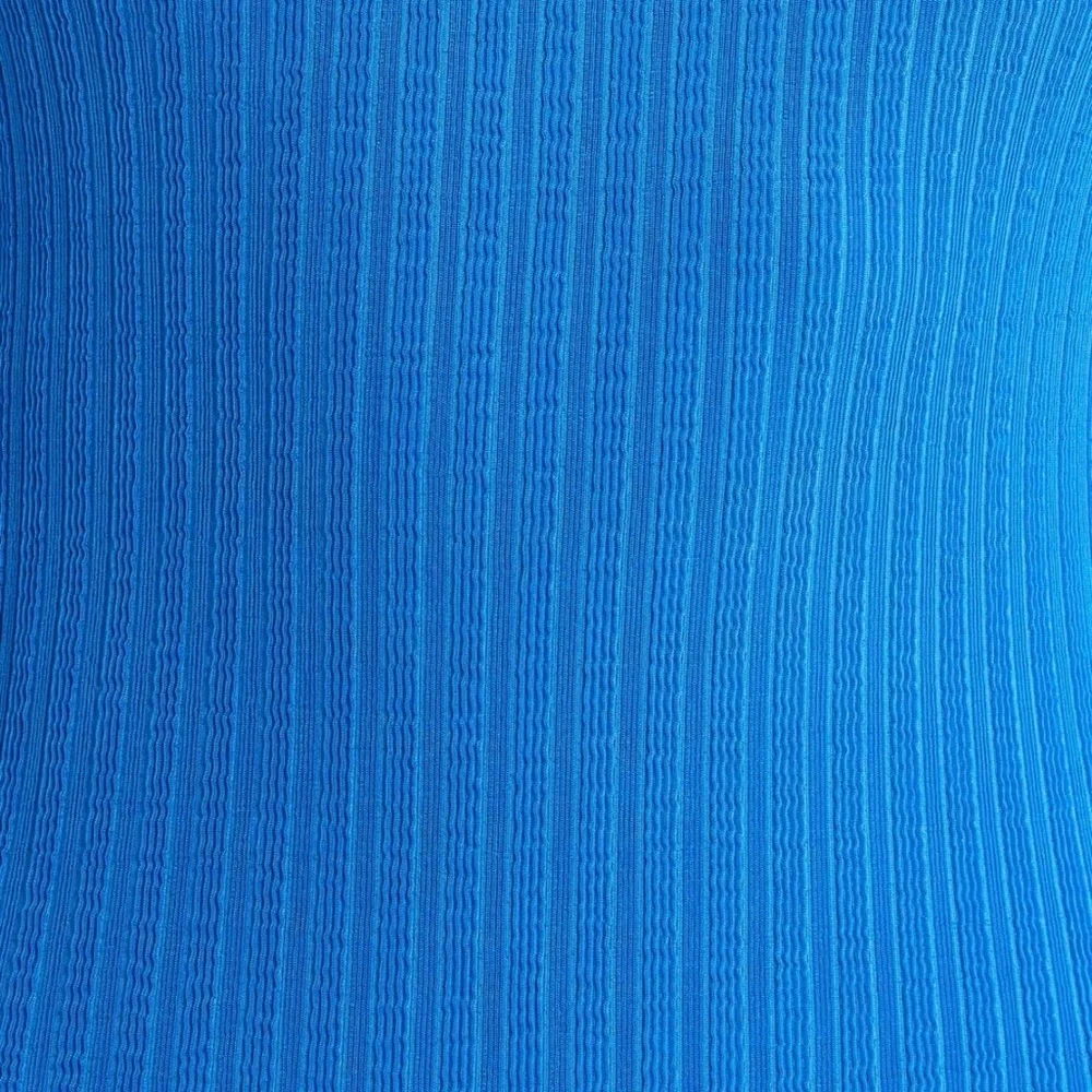Becca Coral Crush One-Piece Blue Ribbed Strappy Racerback Swimsuit Size M